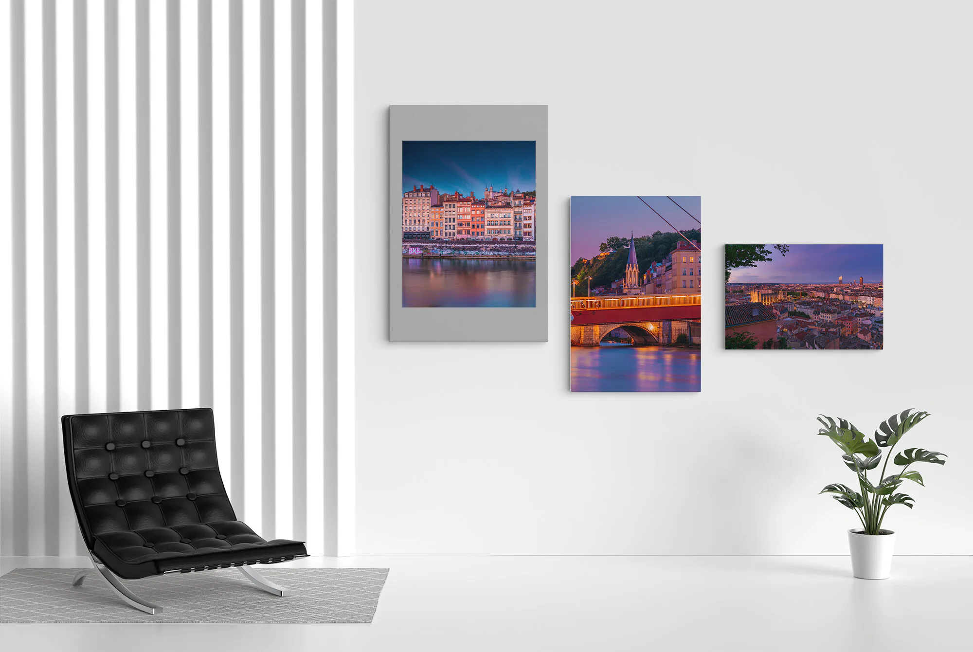 Tirage photo de Lyon « Architecture lyonnaise » mis en situation dans un intérieur