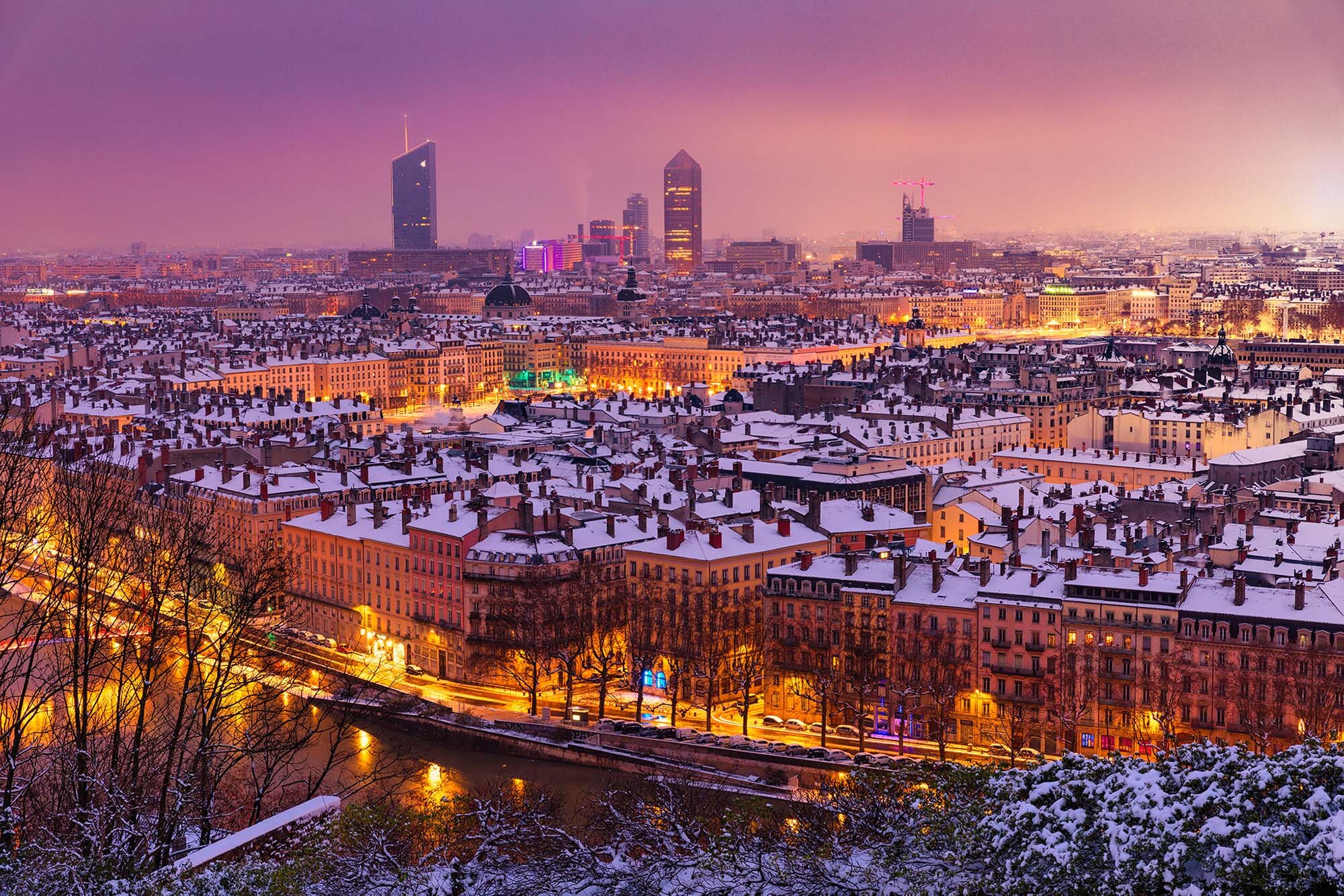 Tirage photo de Lyon « Lyon sur son manteau blanc » — Iulian Rotaru