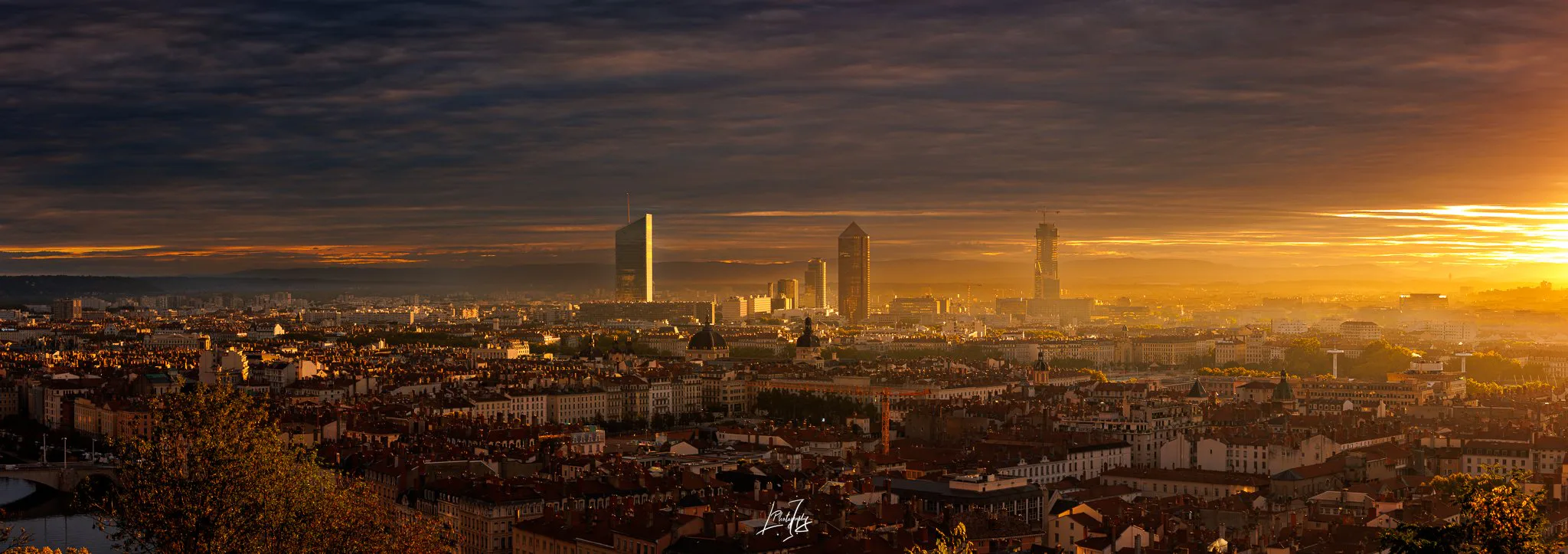 lyon panoramique sunrise orange