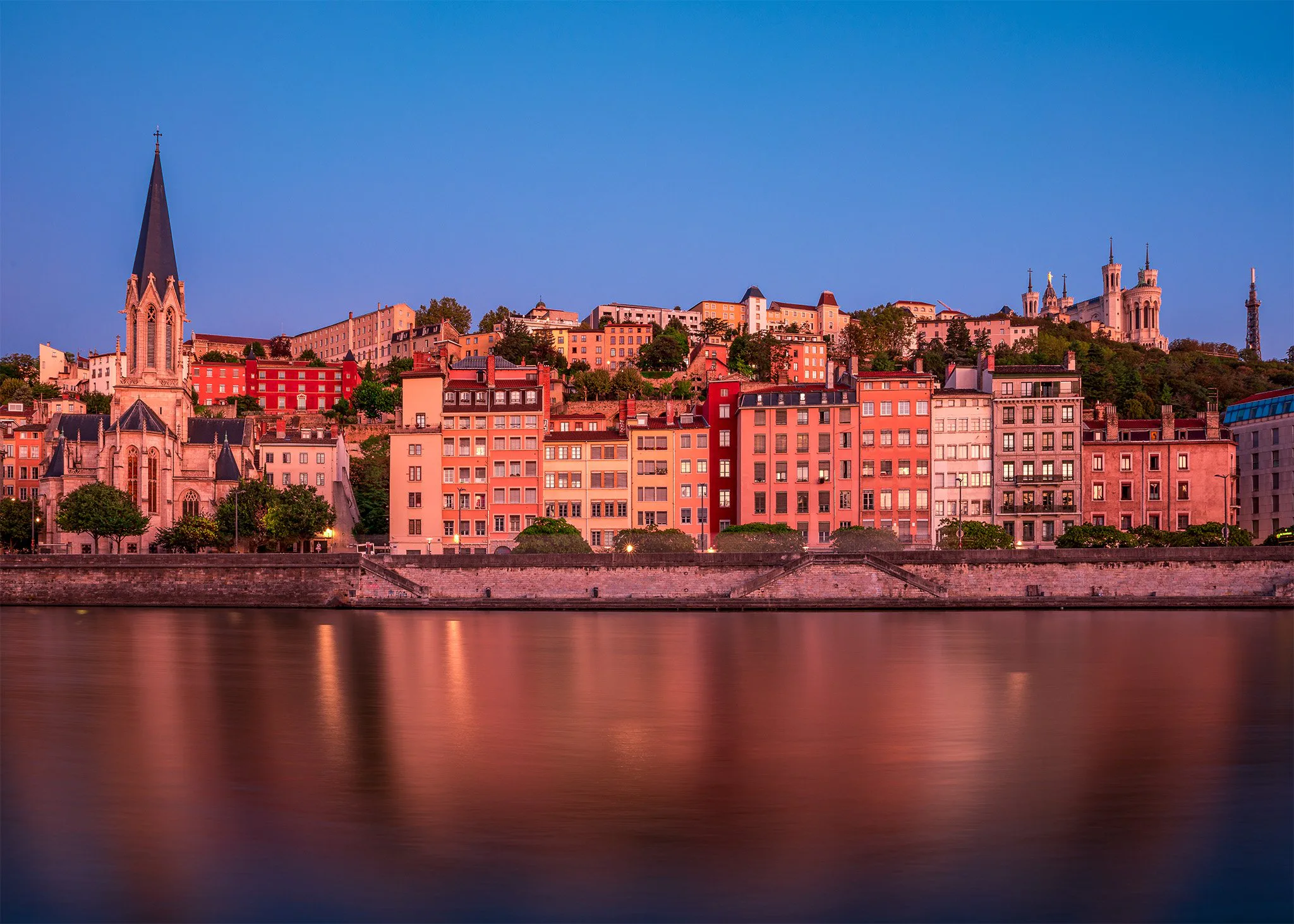 Tirage photo de Lyon « La Saône avant le rush matinal » — Iulian Rotaru