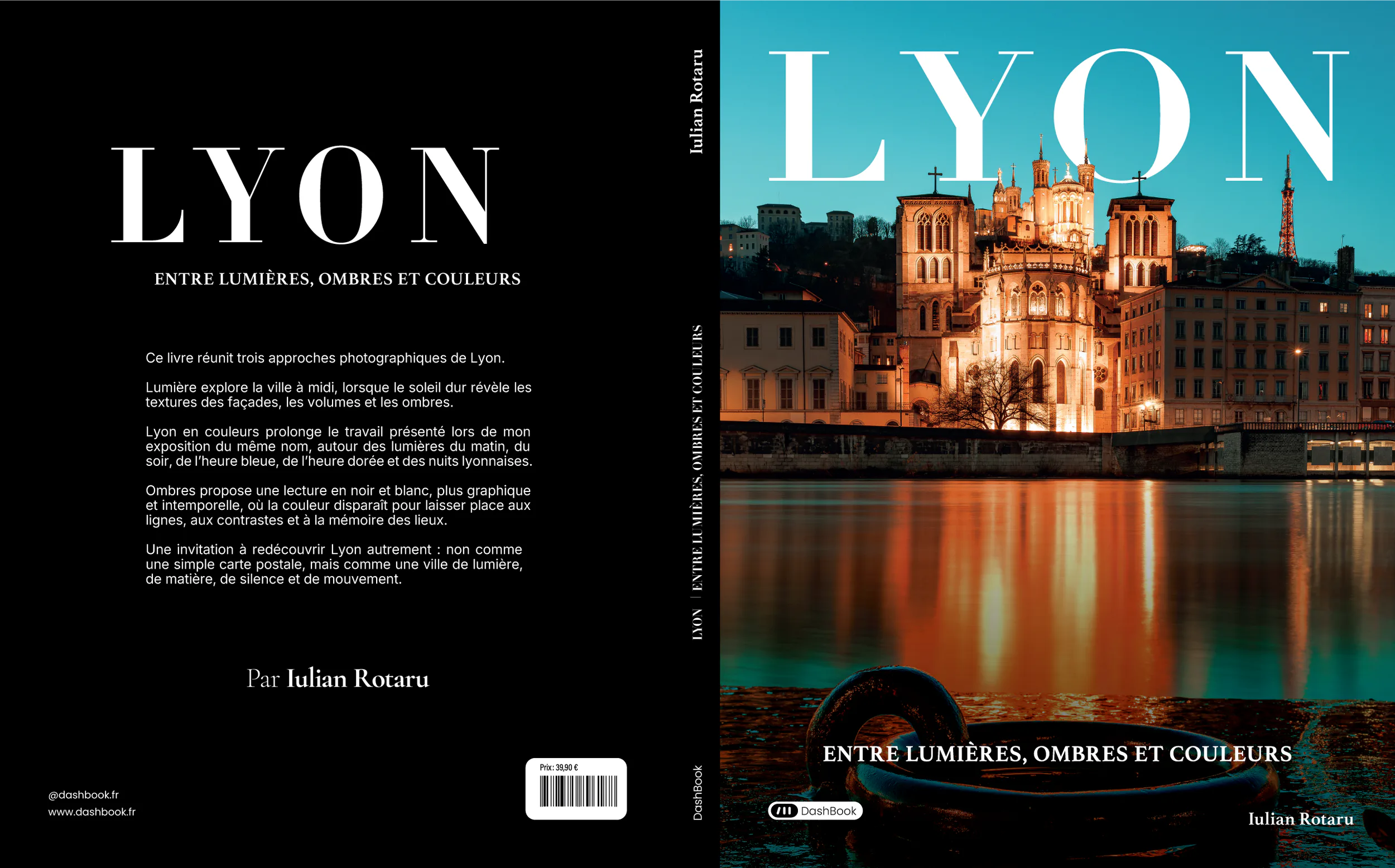 Maquette du livre photo LYON — entre lumières, ombres et couleurs, 200 pages, couverture rigide