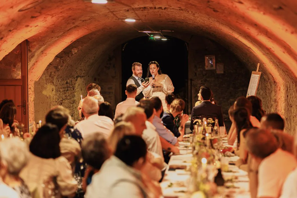 Discours pendant le dîner sous la Grande Voûte du château